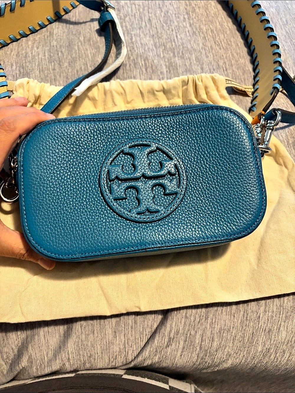 Tory Burch Perry Bombé Mini Bag Blue & Orange Crossbody